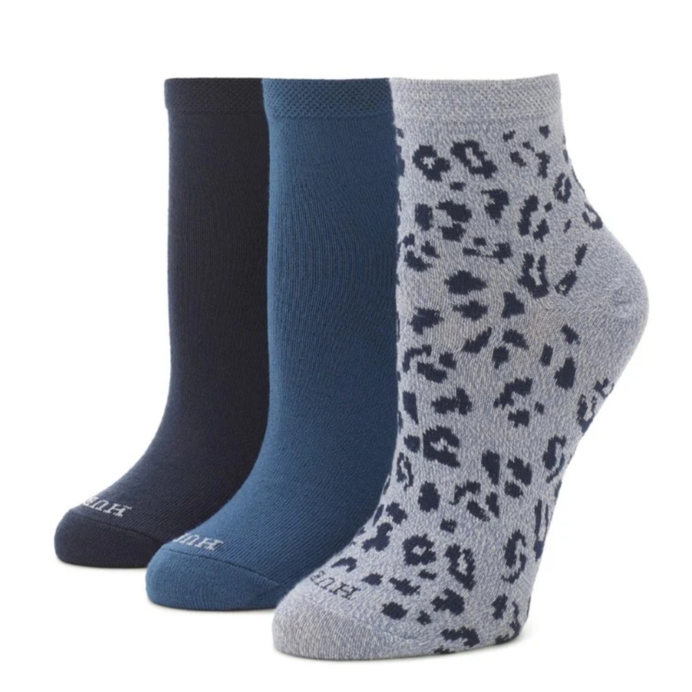 Hue Denim Blue Super Soft 3 Pack Cropped Socks One Size NWT